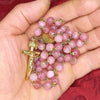 CHAPELET EN JADE ROSE "LE ROSALIE"