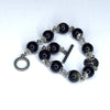 BRACELET DIZAINIER "OramusTe" EN OBSIDIENNE (Noir à Reflet Gris)