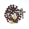 CHAPELET GRENAT TRANSLUCIDE ET SAPHIR "LE SANGUINIS"