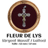CROIX DE CHAPELET "FLEUR DE LYS" (ARGENT MASSIF)
