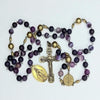 CHAPELET LAURENÇON en Agate Violet et Laiton (Perles N°10 et N°21) "LE PURPURA"