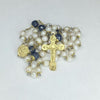CHAPELET PERLE DE CULTURE SAPHIR A FACETTES "LE SERAPHIM"