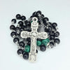 CHAPELET BUIS TEINTE ET MALACHITE "LE MALACHIS"
