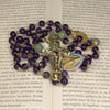CHAPELET LAURENÇON en Améthyste Violet (Perle N°18) et Aventurine (Perle N°37) "L'AMETIUS"