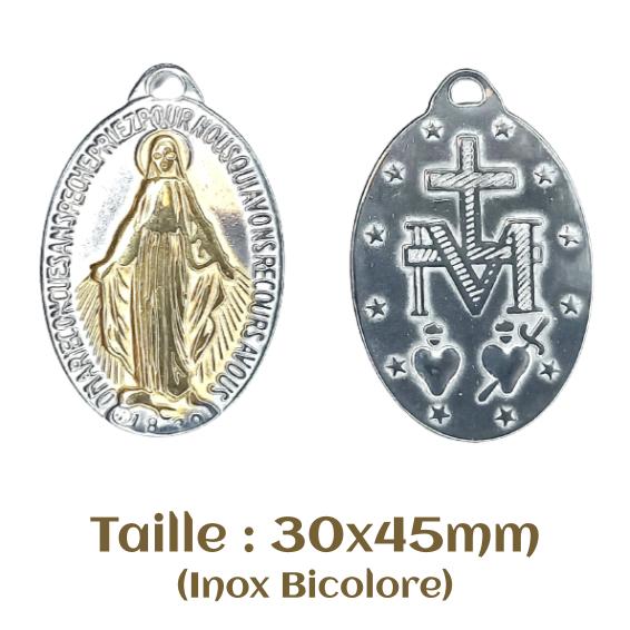 Médailles Miraculeuses émaillées Bleues Plaqué Argent – Fabrication Italienne, 1 Pouce, Vrac