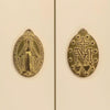 MÉDAILLE MIRACULEUSE EN ACIER INOXYDABLE BICOLORE 30X20MM