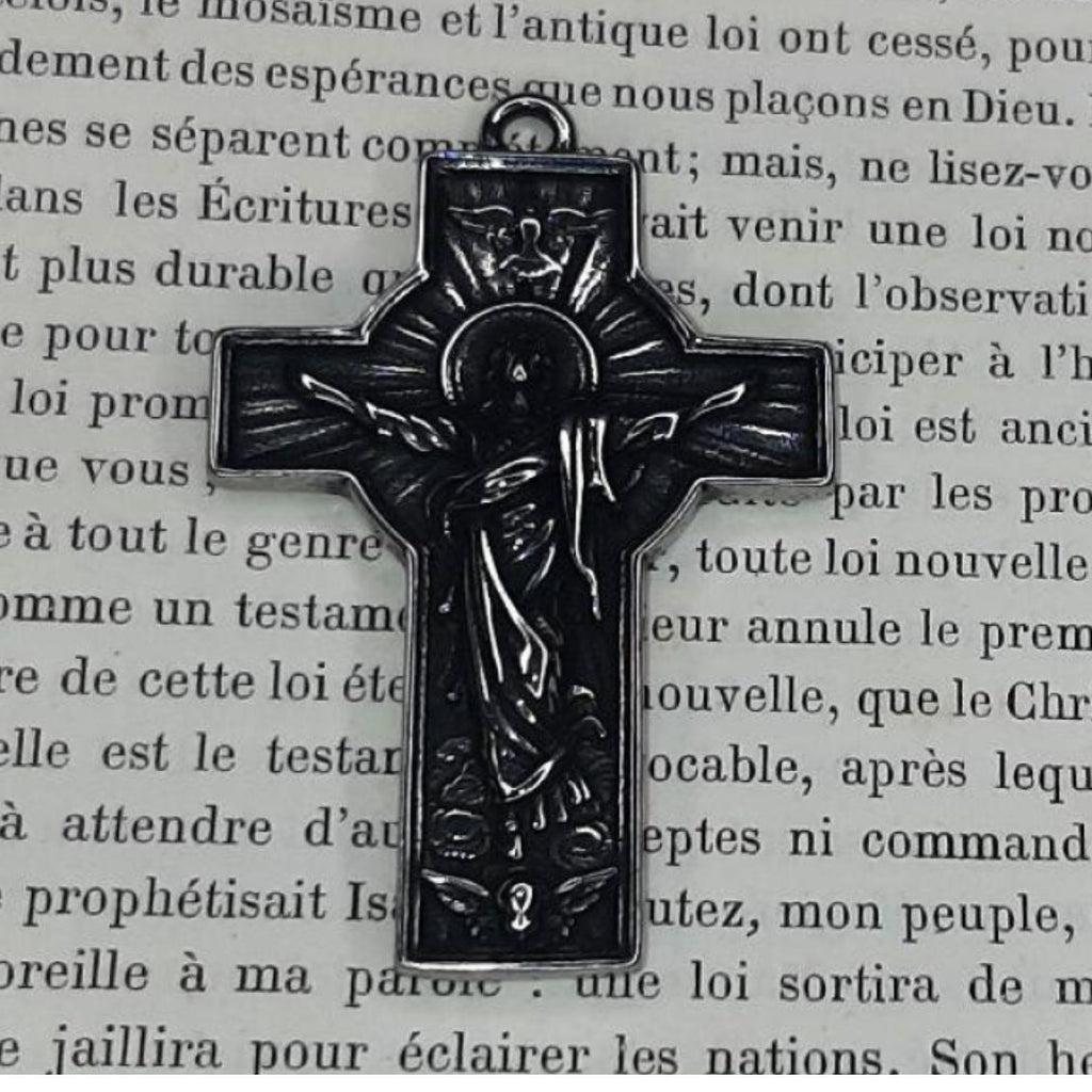 CHAPELET EN BOIS DE BUIS ET INOX "LE RESURREXIT"