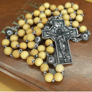 CHAPELET EN BOIS DE BUIS ET INOX LE RESURREXIT