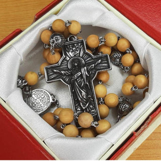 CHAPELET EN BOIS DE BUIS ET INOX LE RESURREXIT