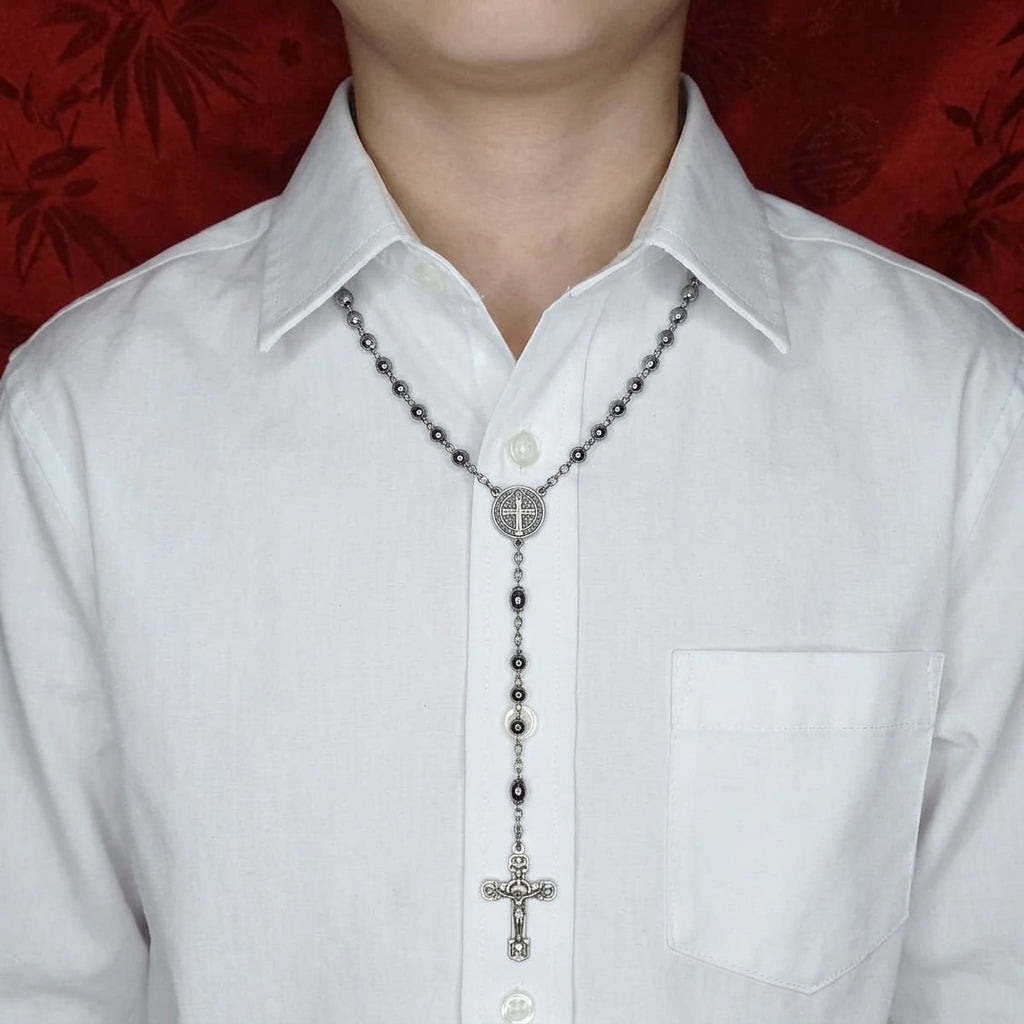 GOLD/SILVER PLATED STAINLESS STEEL ROSARY "L'INOXIDIUM"