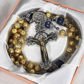 CHAPELET ARGENT VERMEIL / SAPHIR-ÉMERAUDE-RUBIS LE RUSAEM