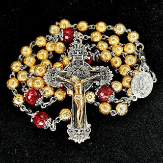 CHAPELET ARGENT VERMEIL / SAPHIR-ÉMERAUDE-RUBIS LE RUSAEM