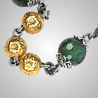 CHAPELET ARGENT VERMEIL / SAPHIR-ÉMERAUDE-RUBIS LE RUSAEM