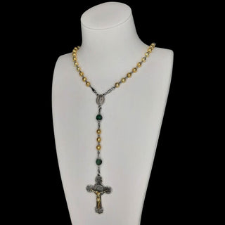 CHAPELET ARGENT VERMEIL / SAPHIR-ÉMERAUDE-RUBIS LE RUSAEM
