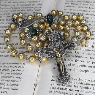 CHAPELET ARGENT VERMEIL / SAPHIR-ÉMERAUDE-RUBIS LE RUSAEM