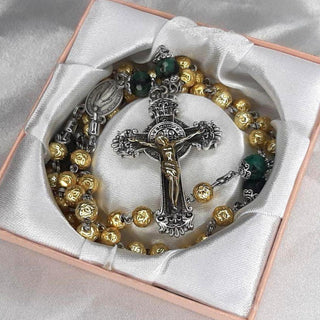 CHAPELET ARGENT VERMEIL / SAPHIR-ÉMERAUDE-RUBIS LE RUSAEM