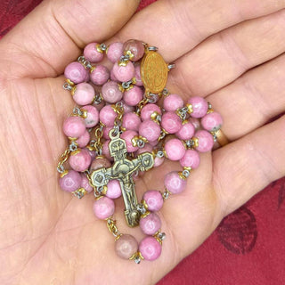 CHAPELET EN RHODONITE  LA RHODONIA