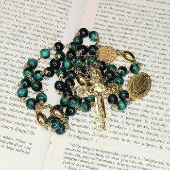 CHAPELET EN ŒIL DE TIGRE VERT 