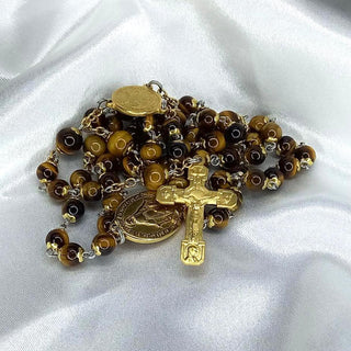 NATURAL TIGER'S EYE ROSARY THE TIGRELA