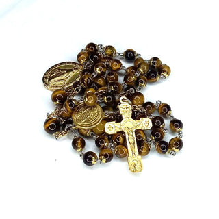 NATURAL TIGER'S EYE ROSARY THE TIGRELA