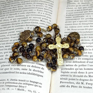 NATURAL TIGER'S EYE ROSARY THE TIGRELA