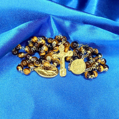 CHAPELET EN ŒIL DE TIGRE NATUREL 