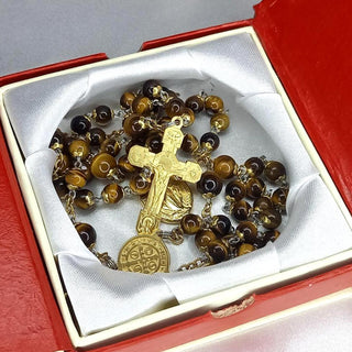 NATURAL TIGER'S EYE ROSARY THE TIGRELA