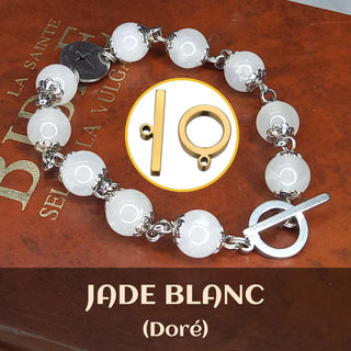 BRACELET DIZAINIER ORAMUSTE EN JADE (Blanc)