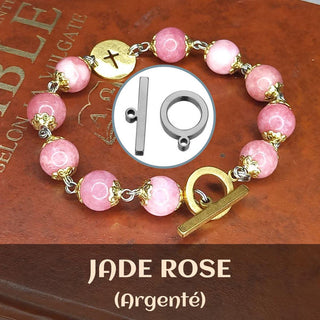 BRACELET DIZAINIER ORAMUSTE EN JADE (Rose)