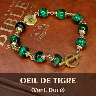 BRACELET DIZAINIER ORAMUSTE EN ŒIL DE TIGRE (Vert)