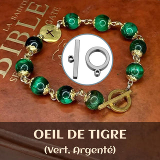 BRACELET DIZAINIER ORAMUSTE EN ŒIL DE TIGRE (Vert)