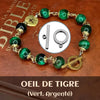 BRACELET DIZAINIER "OramusTe" EN ŒIL DE TIGRE (Vert)