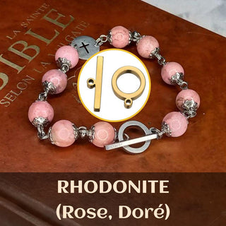 ORAMUSTE RHODONITE ROSARY BRACELET