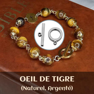 ORAMUSTE TIGER EYE ROSARY BRACELET