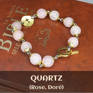 BRACELET DIZAINIER ORAMUSTE EN QUARTZ (Rose)