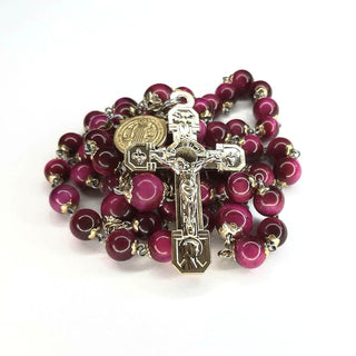 CHAPELET ŒIL DE TIGRE  FUCHSIA LE CARDINAL