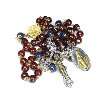 CHAPELET GRENAT TRANSLUCIDE ET SAPHIR LE SANGUINIS