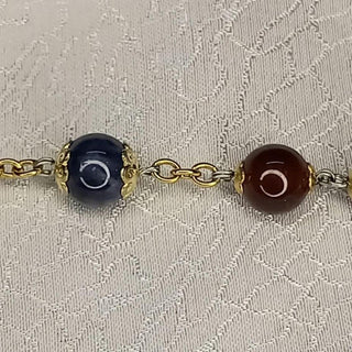 CHAPELET GRENAT TRANSLUCIDE ET SAPHIR LE SANGUINIS
