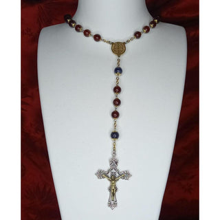 CHAPELET GRENAT TRANSLUCIDE ET SAPHIR LE SANGUINIS