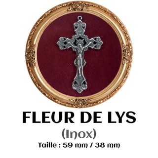 CROIX DE CHAPELET LA FLEURS DE LYS (INOX)