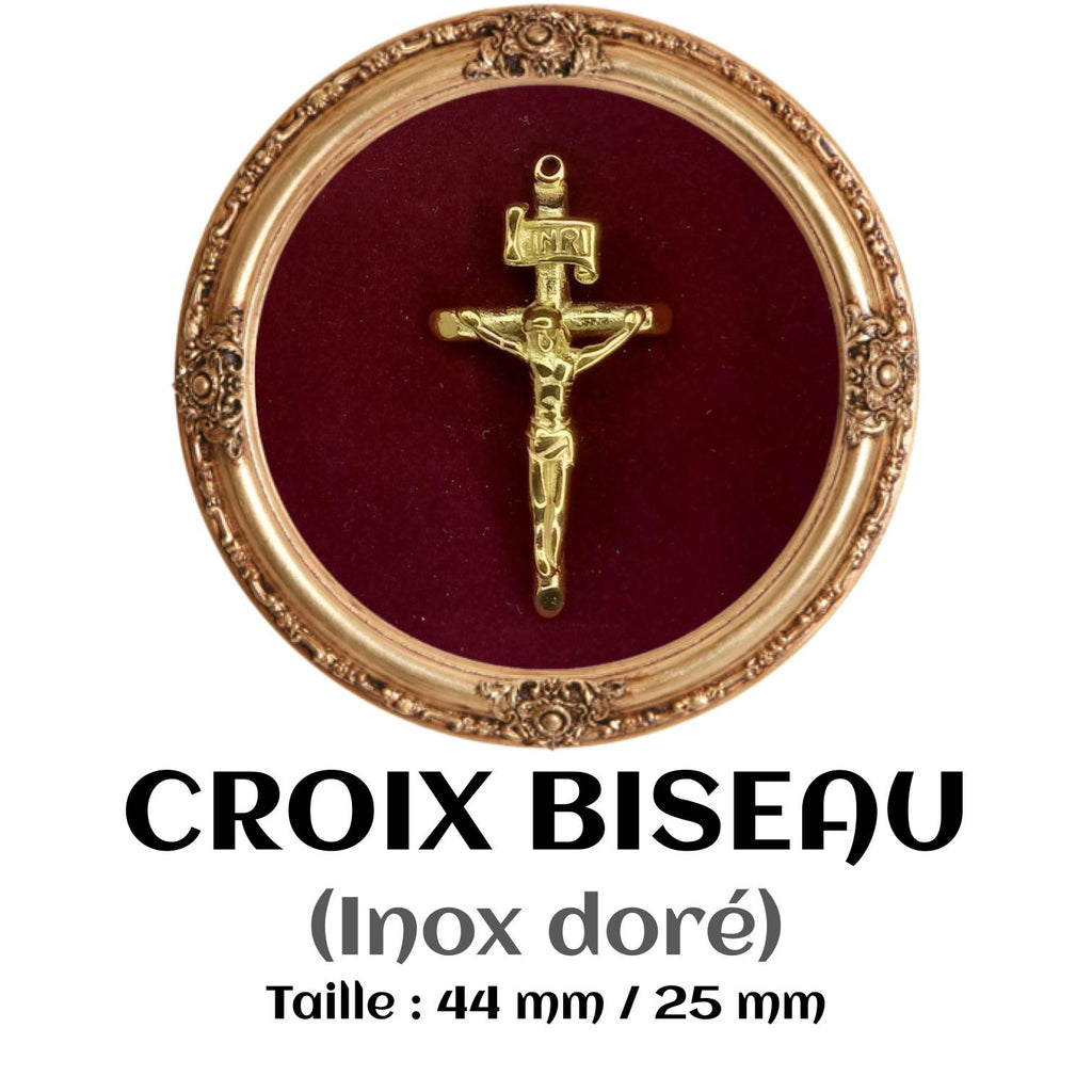 CROIX DE CHAPELET "BISEAU" (INOX)