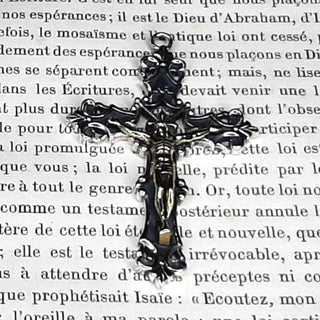 CROIX DE CHAPELET LA FLEUR DE LYS (ARGENT MASSIF)