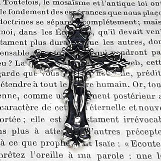 CROIX DE CHAPELET LA FLEUR DE LYS (ARGENT MASSIF)