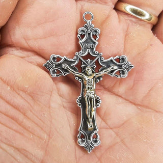 CROIX DE CHAPELET LA FLEUR DE LYS (ARGENT MASSIF)