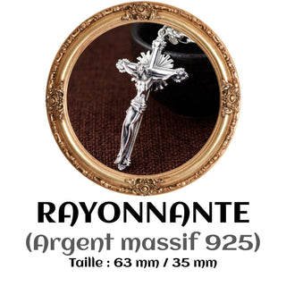 Croix de chapelet rayonnante – Argent Massif 925, LA RAYONNANTE