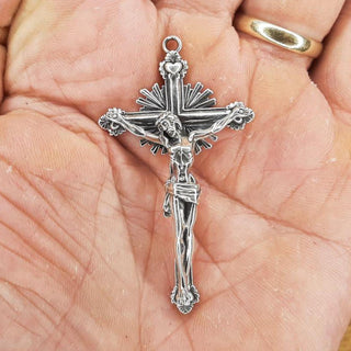 Croix de chapelet rayonnante – Argent Massif 925, LA RAYONNANTE
