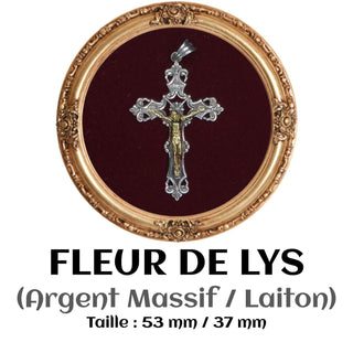 CROIX DE CHAPELET LA FLEUR DE LYS (ARGENT MASSIF)