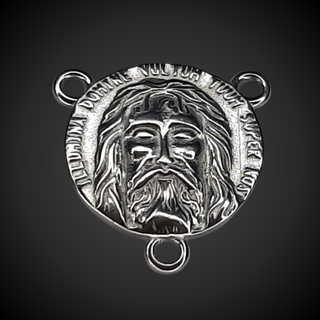 HOLY FACE MEDAL, TRIPLE STAINLESS STEEL RINGS FOR ROSARY HEART