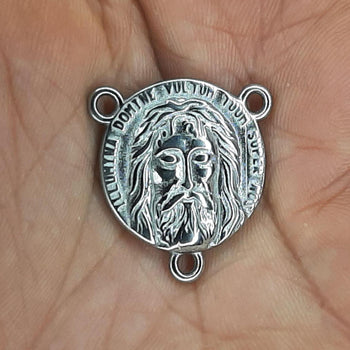HOLY FACE MEDAL, TRIPLE STAINLESS STEEL RINGS FOR ROSARY HEART