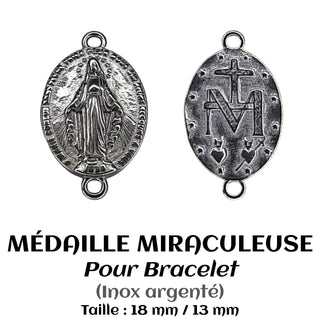 Miraculous Medal Double Stainless Steel Rings for Bracelet